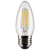 Satco 4 Watt B11 LED Lamp, Clear, Medium Base, 90 CRI, 3000K, 120 Volts, 3PK S21369